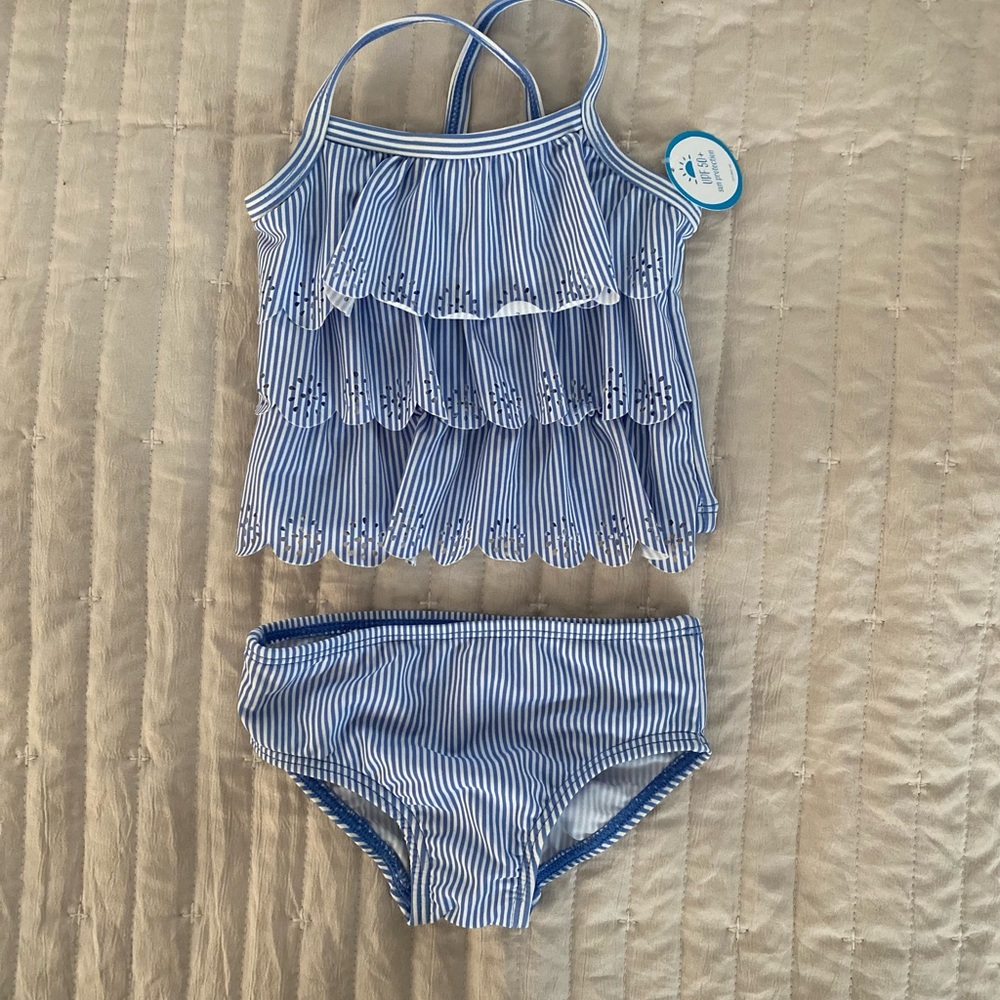 NWT Carters Blue Striped Baby Swim Set